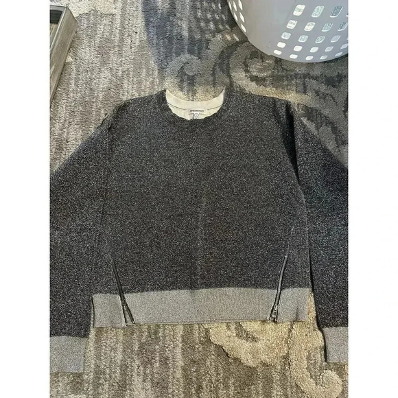 Good American Sweatshirt Womens 1 All That Glitters Silver Side Zipper Detail - Picture 4 of 5